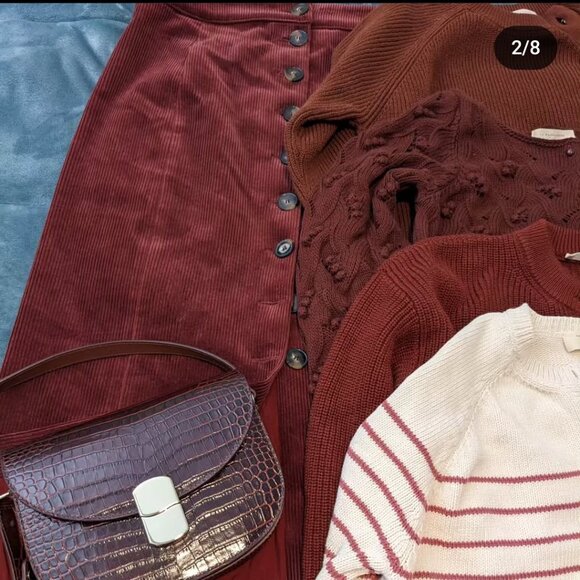 Sezane Rosalba Skirt, Terracotta - Picture 6 of 14